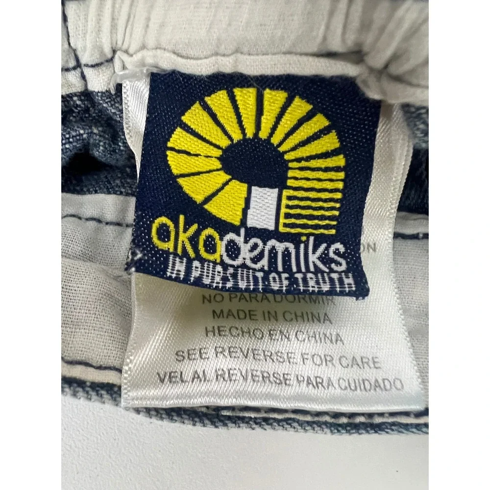 Akademiks Baby Boys‎ Denim Jeans Blue Embroidered Y2K 0-6M Medium Wash CSWHL